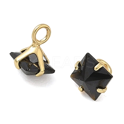 Brass Pave Cubic Zirconia Charms CU-CBABEB3-05G-01-1