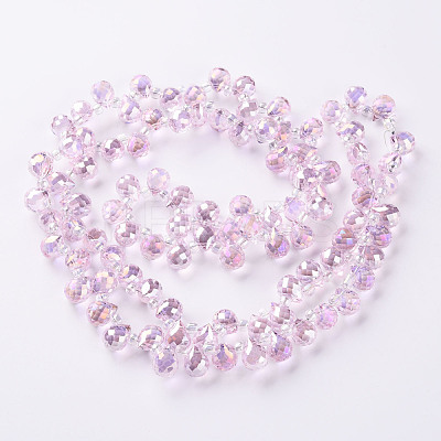 Transparent Glass Beads Strands GLAA-T006-14G-1