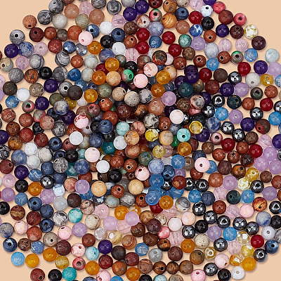 600Pcs 24 Styles Natural & Synthetic Mixed Gemstone Beads G-PA0001-92-1