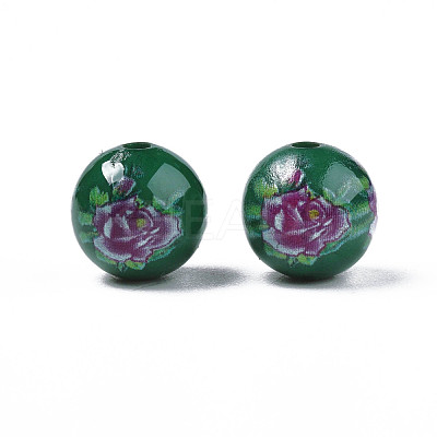 Opaque Printed Acrylic Beads MACR-T043-02A-01-1