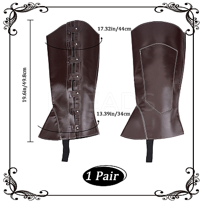 Imitation Leather Pirate Boot Covers AJEW-WH20020-020B-03-1