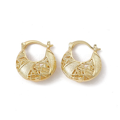Rack Plating Brass Hoop Earrings for Women EJEW-M213-40G-1