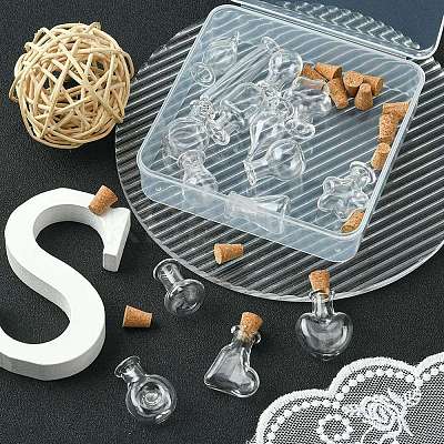 15Pcs 15 Styles Mini High Borosilicate Glass Bottle Bead Containers BOTT-YW0001-01-1