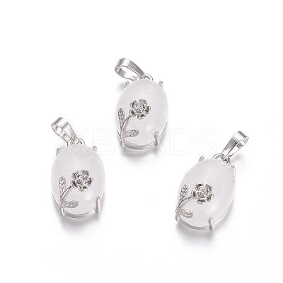 Natural Quartz Crystal Pendants G-L512-I16-1