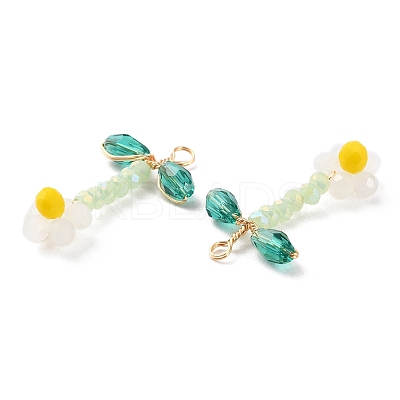 Glass Beaded Pendants GLAA-K060-02G-06-1
