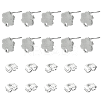 10Pcs 201 Stainless Steel Stud Earring Findings with Hole EJEW-FS0001-14C-1