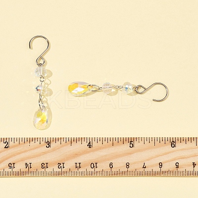Teardrop Glass Suncatchers HJEW-FS00032-1
