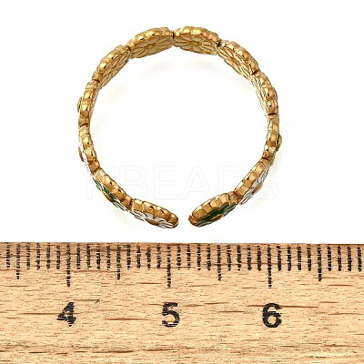 304 Stainless Steel Enamel Open Cuff Rings RJEW-M072-01G-02-1