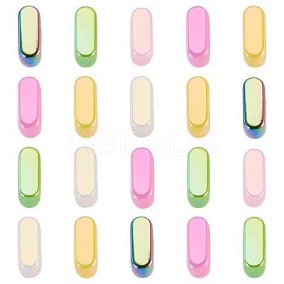 20Pcs UV Plating Opaque Acrylic European Beads OACR-TADJ0001-16I-1