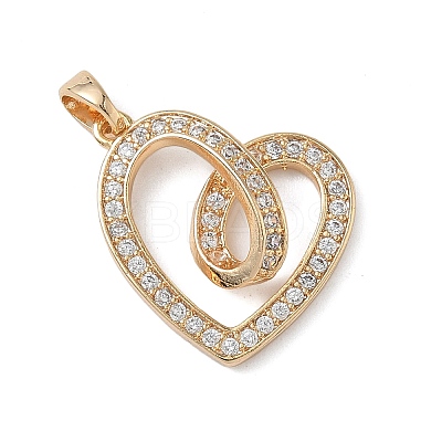 Brass Micro Pave Cubic Zirconia Pendants KK-C140-05C-G-1