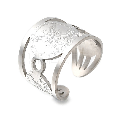 304 Stainless Steel Cuff Open Rings RJEW-S628-11P-1