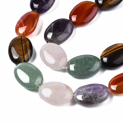 Natural Green Aventurine & Rose Quartz & Red Agate & Tiger Eye & Amethyst Beads Strands X-G-S364-095-1