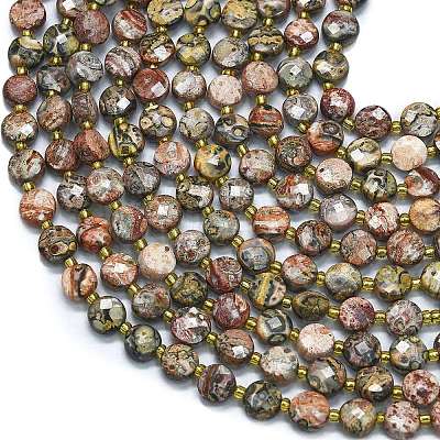Natural Leopard Skin Jasper Beads Strands G-K389-B17-01-1