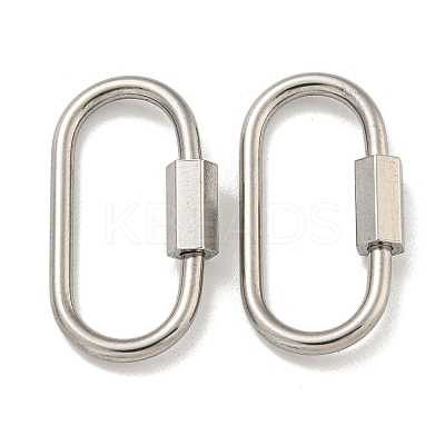 Non-Tarnish 304 Stainless Steel Screw Carabiner Lock Charms LS-STAS-C092-05G-P-1