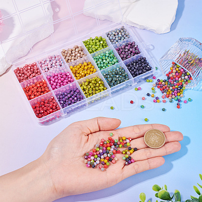 1500Pcs 15 Colors Picasso Baking Paint Glass Seed Beads SEED-TA0001-50-1