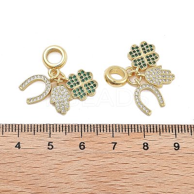 Brass Micro Pave Cubic Zirconia Pendants KK-Q006-63G-1