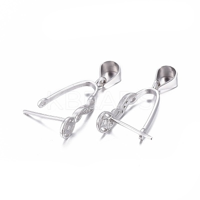 Anti-Tarnish Rhodium Plated 925 Sterling Silver Pendant Bails STER-L058-004P-1