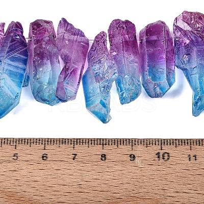 Two Tone Spray Painted Natural Quartz Crystal Points Beads Strands G-Q610-03G-1