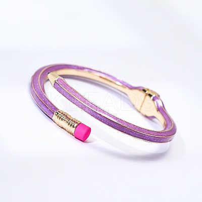 Pencil Design Alloy Enamel Cuff Bangles FS-WG7604E-06-1