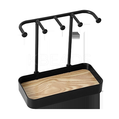 PP Necklace Display Stands with Wooden Tray PW-WG356B9-02-1