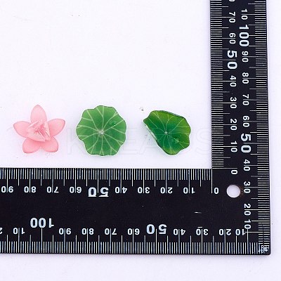 14 Pieces 7 Styles Acrylic Lotus Charm Pendant Colorful Flower Leaf Charm Plants Charm Pendant for Jewelry Earring Bracelet Making Crafts JX564A-1