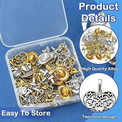 60Pcs 20 Styles West Cowboy Theme Tibetan Style Alloy Pendants TIBEP-YW0001-98-1