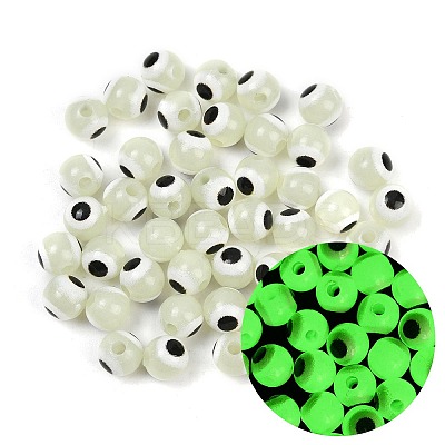 Luminous & Printed Opaque Acrylic Beads LACR-G050-01A-1