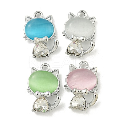 UV Plating Alloy Rhinestone Pendants FIND-M033-17P-1