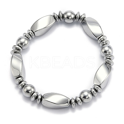 Non-magnetic Synthetic Hematite Stretchy Bracelets BJEW-K001-03A-1