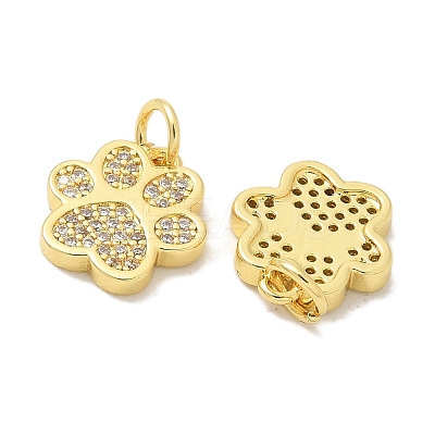 Rack Plating Brass Micro Pave Cubic Zirconia Pendants KK-K293-38G-1