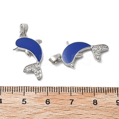 Brass Micro Pave Cubic Zirconia with Enamel Pendants KK-Z103-08P-01-1