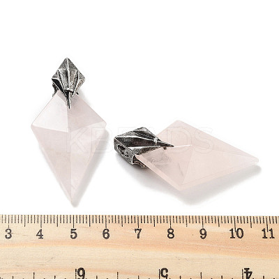 Natural Rose Quartz Pendants G-K338-10AS-07-1