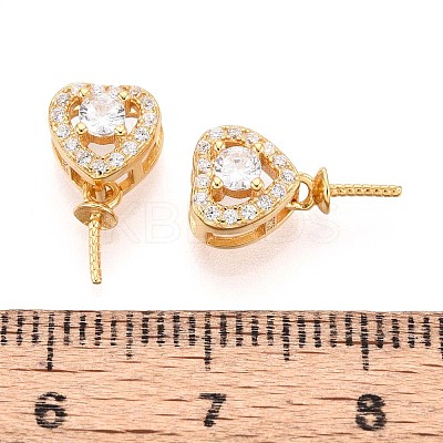 925 Sterling Silver Micro Pave Cubic Zirconia Heart Pendant Bails STER-N016-91G-1