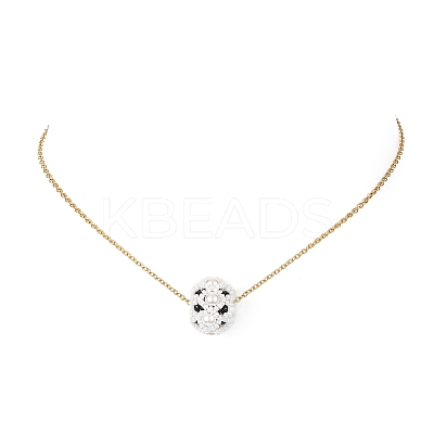Shell Pearl Beaded Flower Pendant Necklace NJEW-MZ00018-1