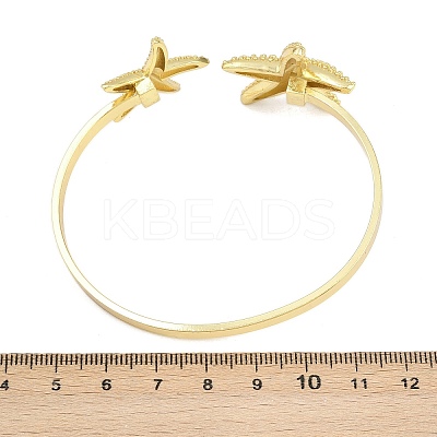 Marine Organism Brass Cuff Bangles for Women BJEW-D368-03D-G-1
