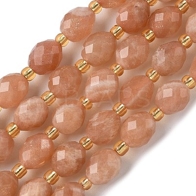 Natural Peach Moonstone Beads Strands G-F809-A44-01-1