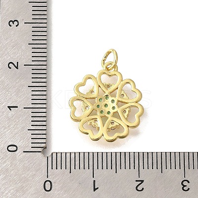 Brass Micro Pave Clear Cubic Zirconia Pendants KK-M297-28G-1