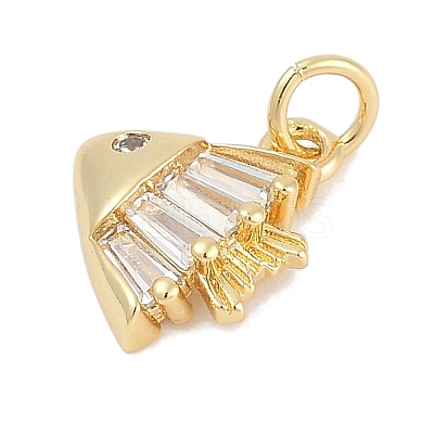 Brass Micro Pave Cubic Zirconia Pendants KK-Q028-60G-1