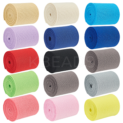 15M 15 Colors Polyester Flat Elastic Band OCOR-BC0005-97-1