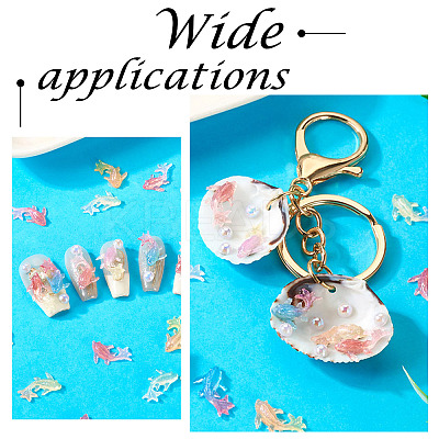 100Pcs Luminous Transparent Resin Decoden Cabochons RESI-FP0001-44-1
