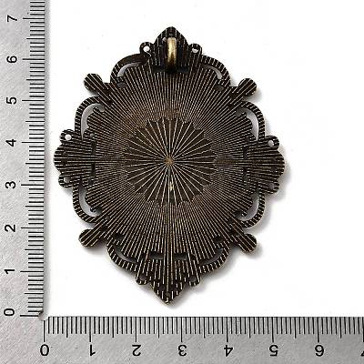 Tibetan Style Alloy Rhinestone & Oval Tray Cabochon Settings TIBEP-5436-AB-LF-1