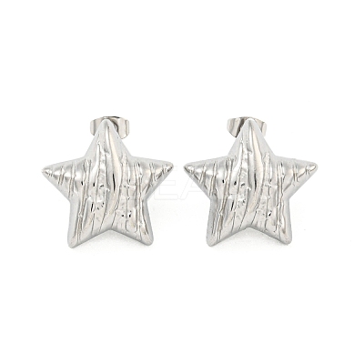 Non-Tarnish Star 304 Stainless Steel Ear Studs EJEW-L290-013P-1
