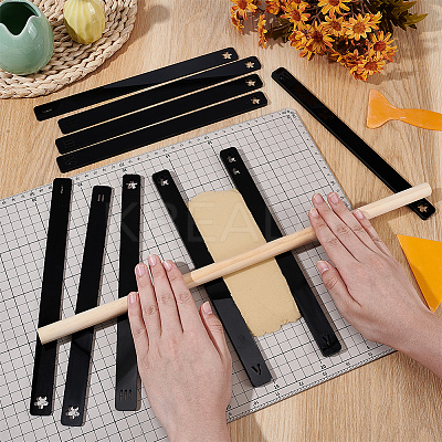 1Set Acrylic Rolling Mud Stick Guide AJEW-BC0007-71-1