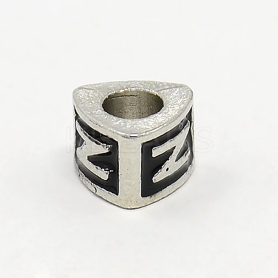 Platinum Plated Zinc Alloy Enamel European Beads MPDL-L001-01N-1