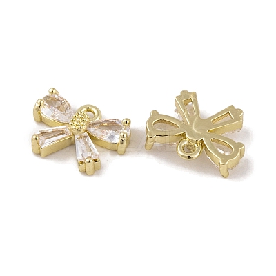 Brass Micro Pave Clear Cubic Zirconia Charms KK-L212-14G-1