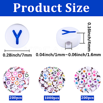 1400Pcs 3 Styles White Opaque Acrylic Beads MACR-PA0001-31-1