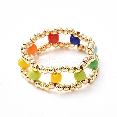 Glass Seed Beads Rings for Teen Girl Women X1-RJEW-TA00009-1