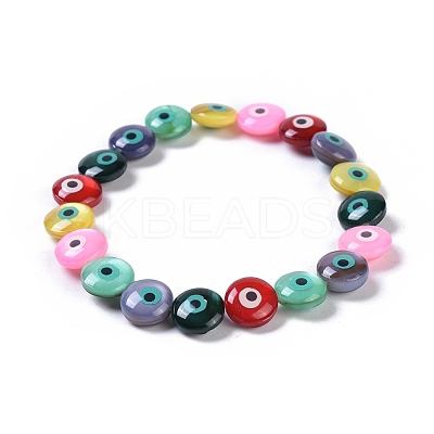 Freshwater Shell Stretch Bracelets BJEW-JB04365-1