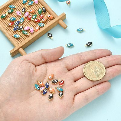 50Pcs Brass Enamel Pendants ENAM-CJ0003-92-1