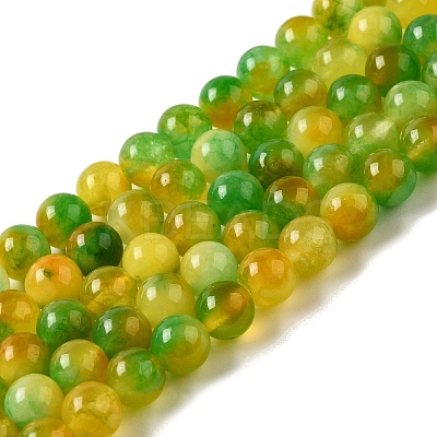 Natural Dyed White Jade Beads Strands G-M402-C03-22-1